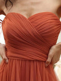 Off the Shoulder Corset Pleated A-Line Bridesmaid Dress