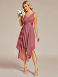 Chic V-Neck Lace Asymmetrical A-Line Prom Dress