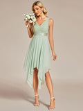 Chic V-Neck Lace Asymmetrical A-Line Prom Dress