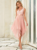 Chic V-Neck Lace Asymmetrical A-Line Prom Dress