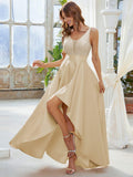 Charming V-Neck A-Line High-Low Cruise Journey Dress
