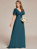 Sky Blue Chiffon Empire Waist Bridesmaid Dress