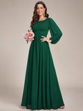 Dark Green High Empire Waist A-Line Mother Dress#color_Dark Green