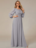 Elegant Long Sleeve A-Line Chiffon Mother Dress