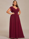 Plus Size V-Neck Bridesmaid Dress with Cutout Back