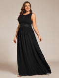 Plus Size Jewel Empire Waist Pleated A-Line Bridesmaid Dress