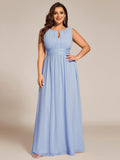 Plus Size Jewel Empire Waist Pleated A-Line Bridesmaid Dress