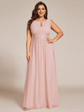 Plus Size Jewel Empire Waist Pleated A-Line Bridesmaid Dress