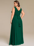 Plus Size Sleeveless Pleated Chiffon Bridesmaid Dress