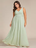 Plus Size Sleeveless Pleated Chiffon Bridesmaid Dress