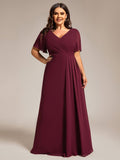 Plus Size Ruched A-Line Chiffon Bridesmaid Dress with Slit