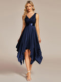 Chic V-Neck Lace Applique A-Line Prom Dress