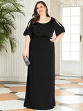 Plus Size Round Neck Beaded Wedding Guest Dress