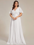 Plus Size V-Neck A-Line Tulle Formal Bridesmaid Dress