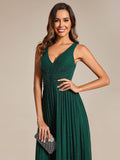 Stunning V-Neck Empire Waist Long Formal Evening Dress