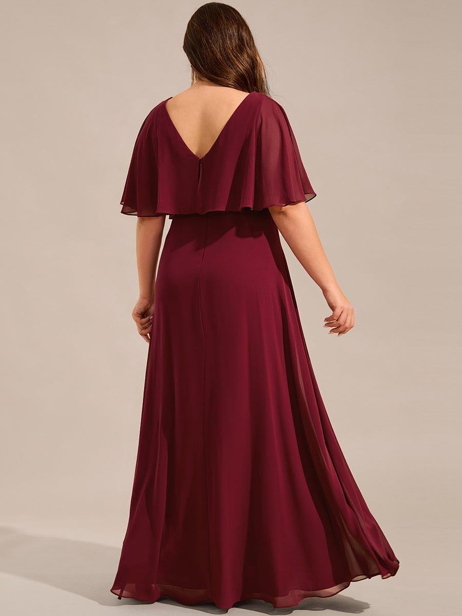 Plus Size Chiffon Batwing Sleeves A-Line Formal Dress