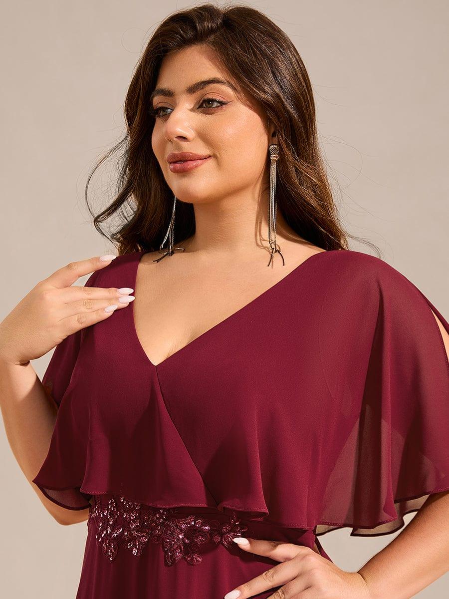 Plus Size Chiffon Batwing Sleeves A-Line Formal Dress