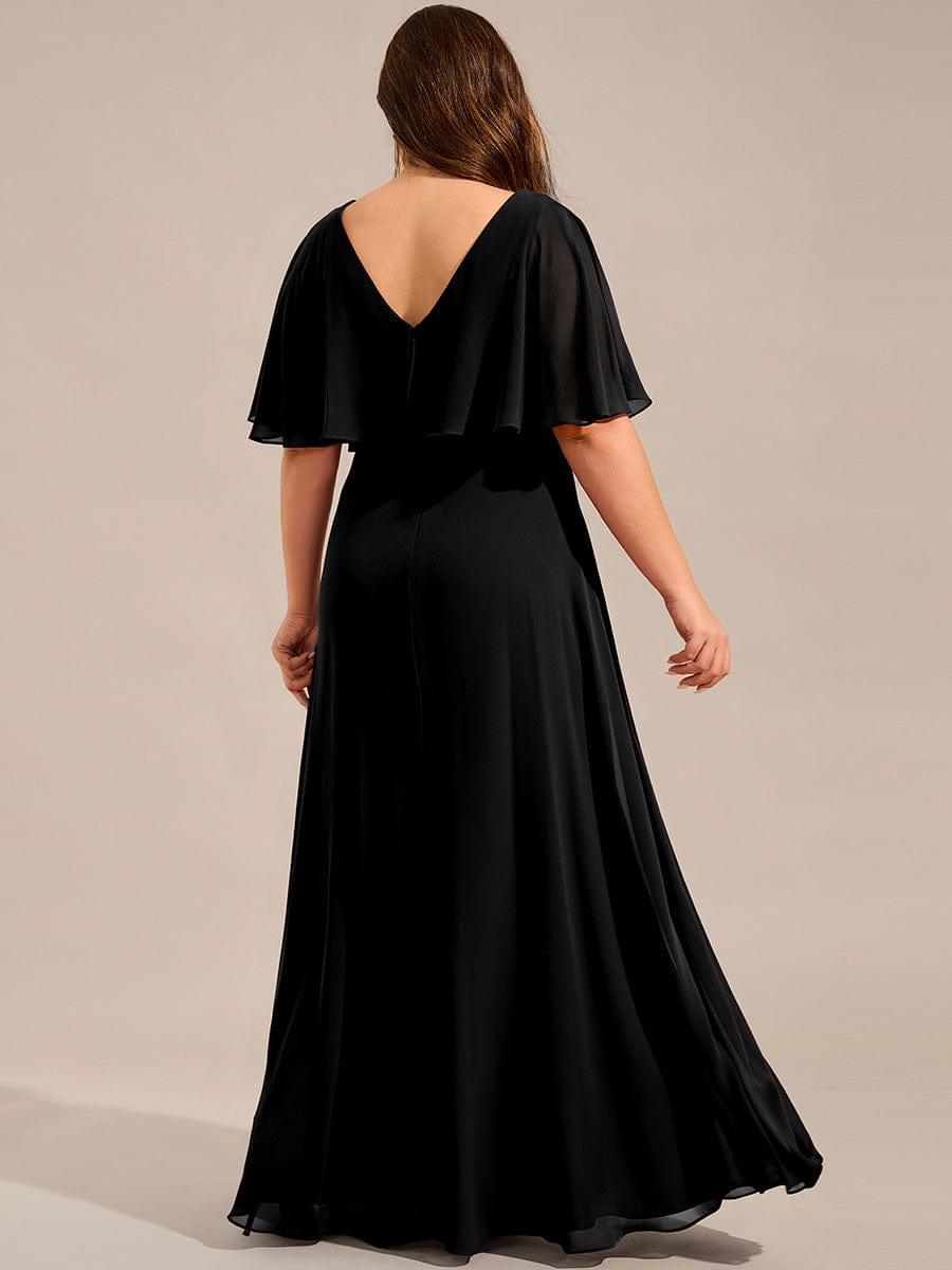 Plus Size Chiffon Batwing Sleeves A-Line Formal Dress