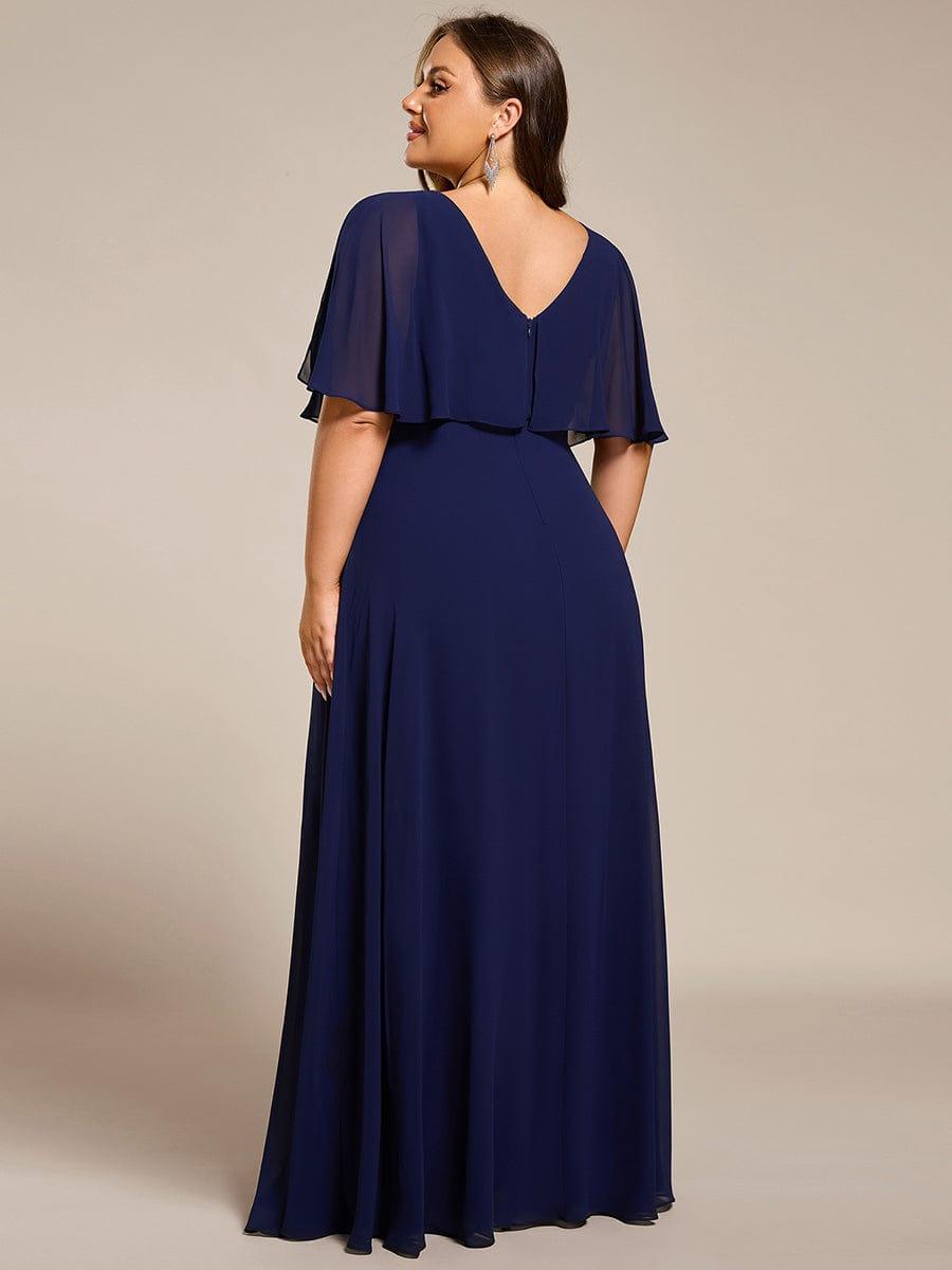 Plus Size Chiffon Batwing Sleeves A-Line Formal Dress