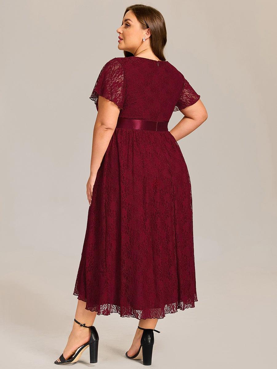 Plus Size Lace Empire Waist A-Line Formal Dress