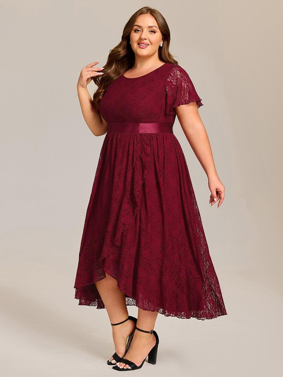 Plus Size Lace Empire Waist A-Line Formal Dress