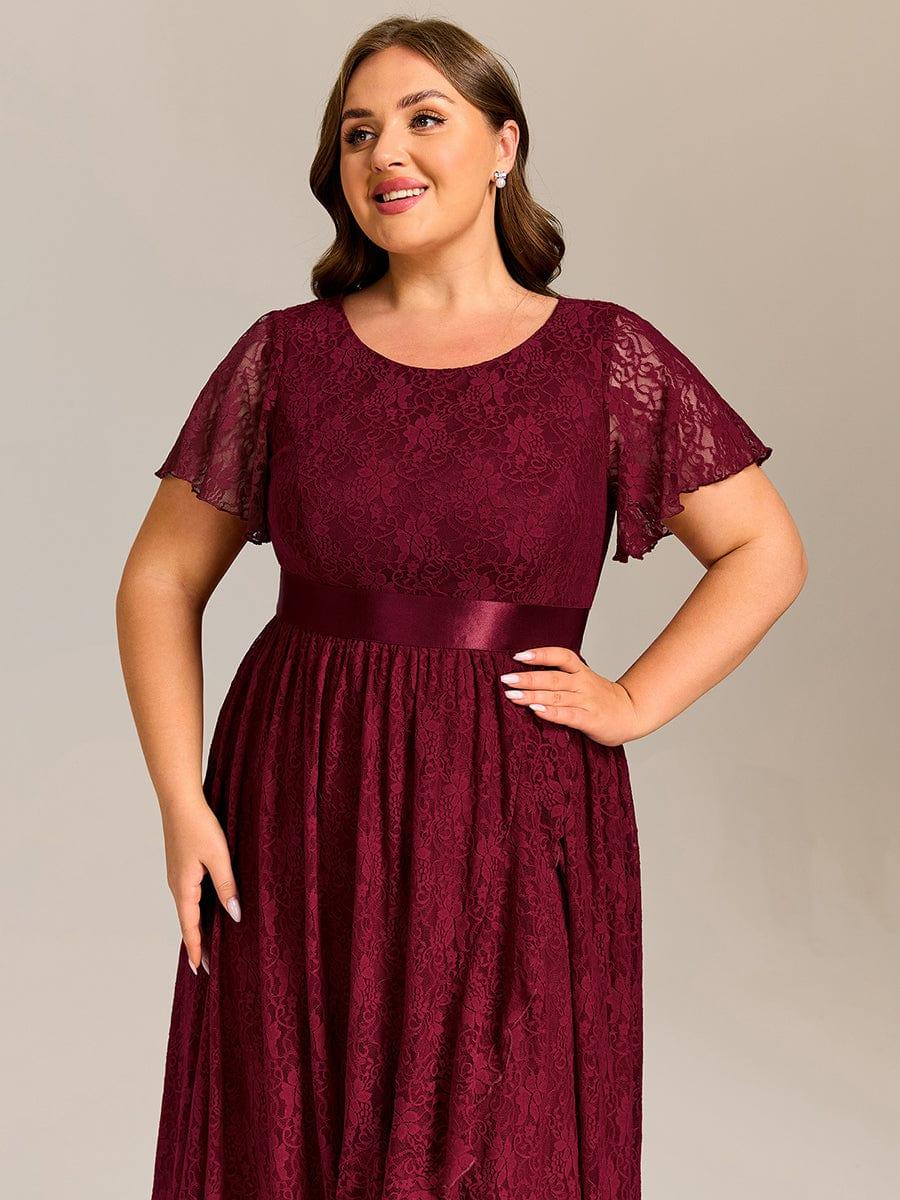 Plus Size Lace Empire Waist A-Line Formal Dress