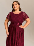 Plus Size Lace Empire Waist A-Line Formal Dress