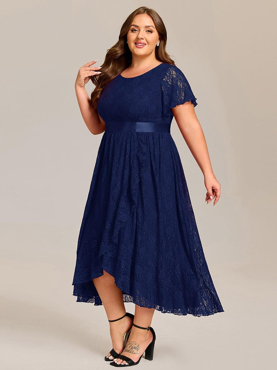 Plus Size Lace Empire Waist A-Line Formal Dress