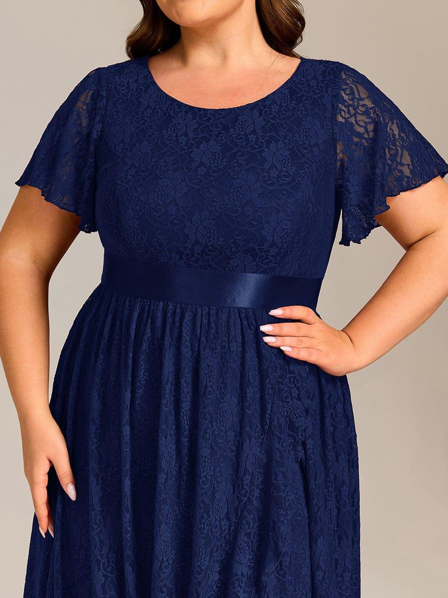Plus Size Lace Empire Waist A-Line Formal Dress