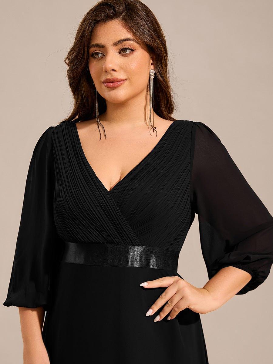 Plus Size V-Neck Empire Waist Chiffon Formal Evening Dress