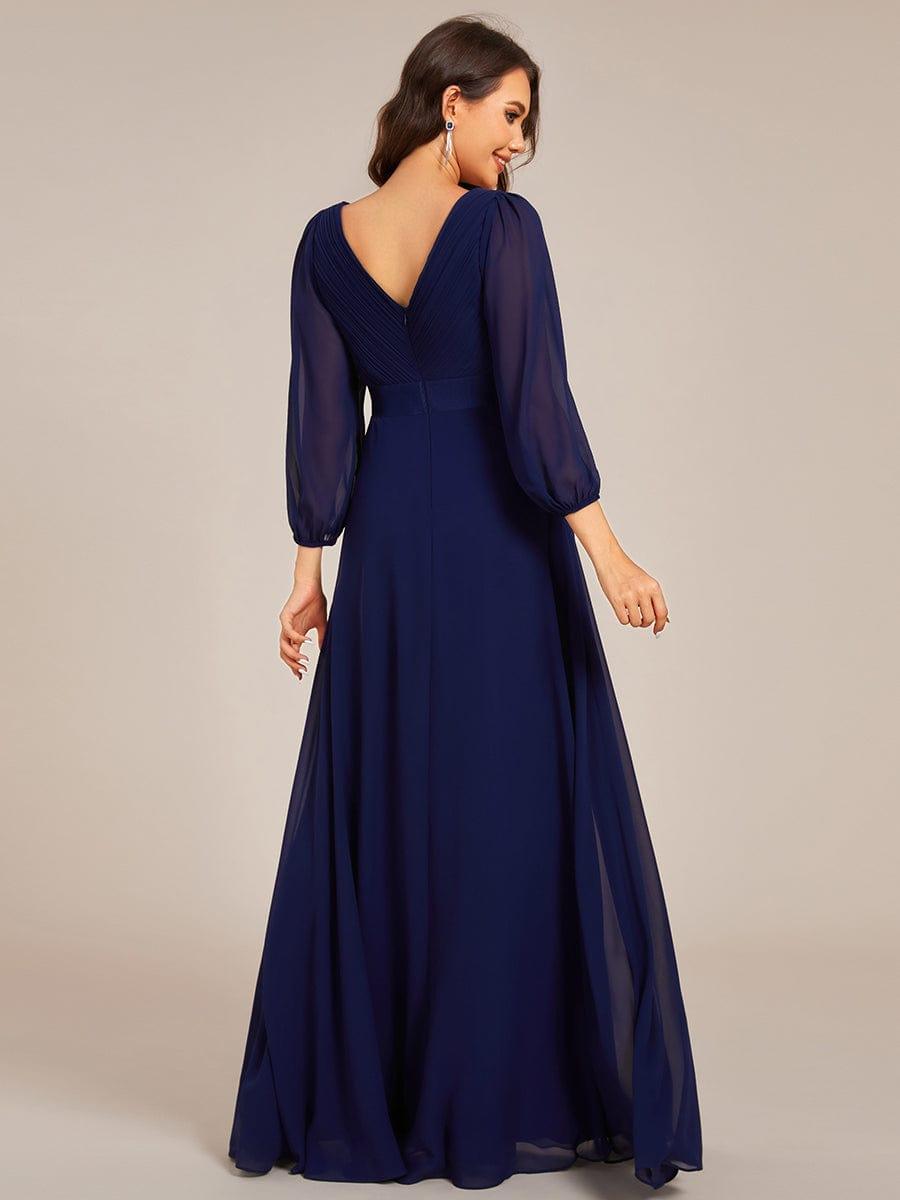 Simple V-Neck Empire Waist Chiffon A-Line Formal Evening Dress