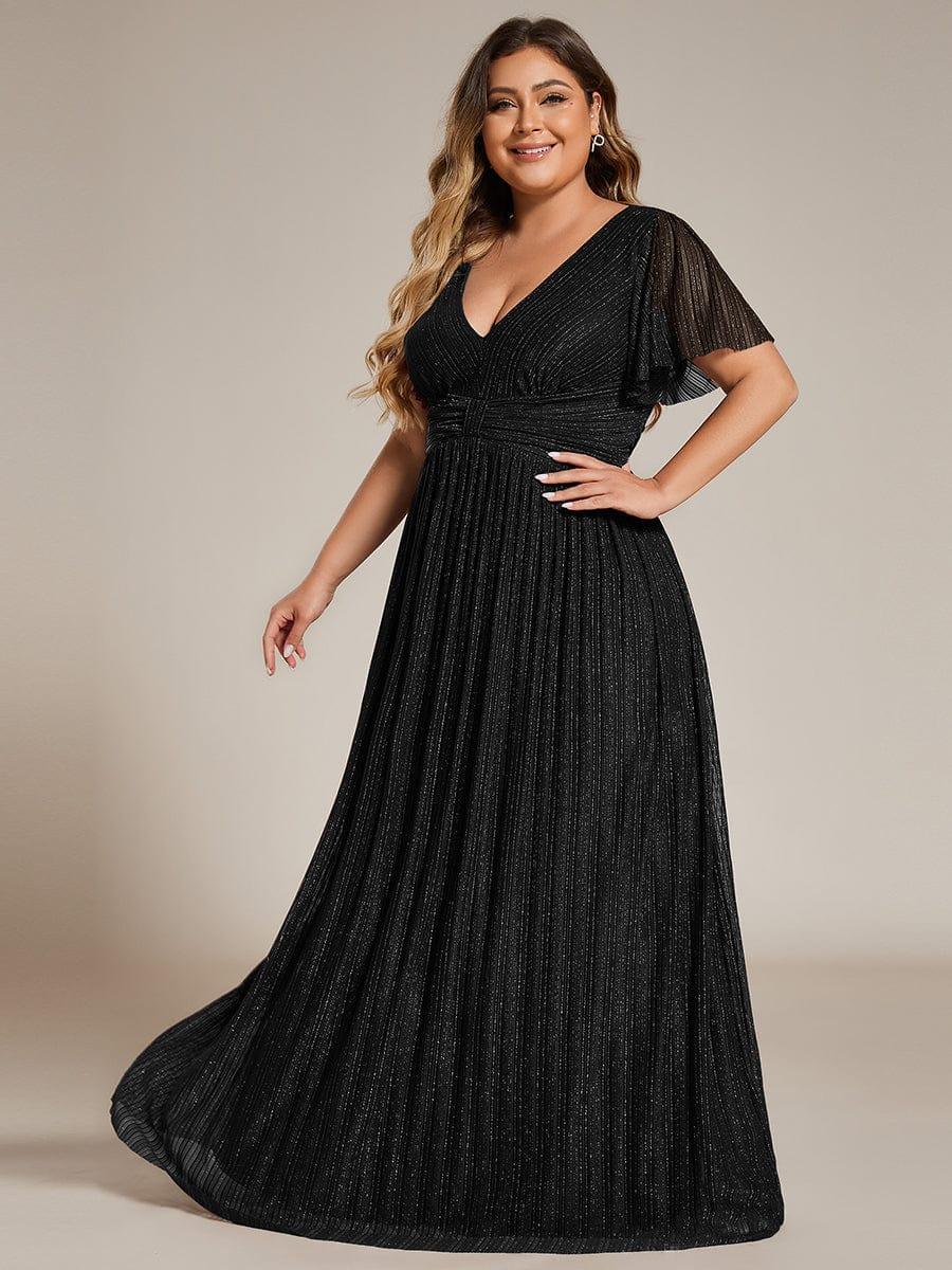Plus Size Empire Waist Pleated A-Line Formal Evening Dress
