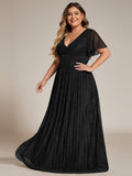 Plus Size Empire Waist Pleated A-Line Formal Evening Dress