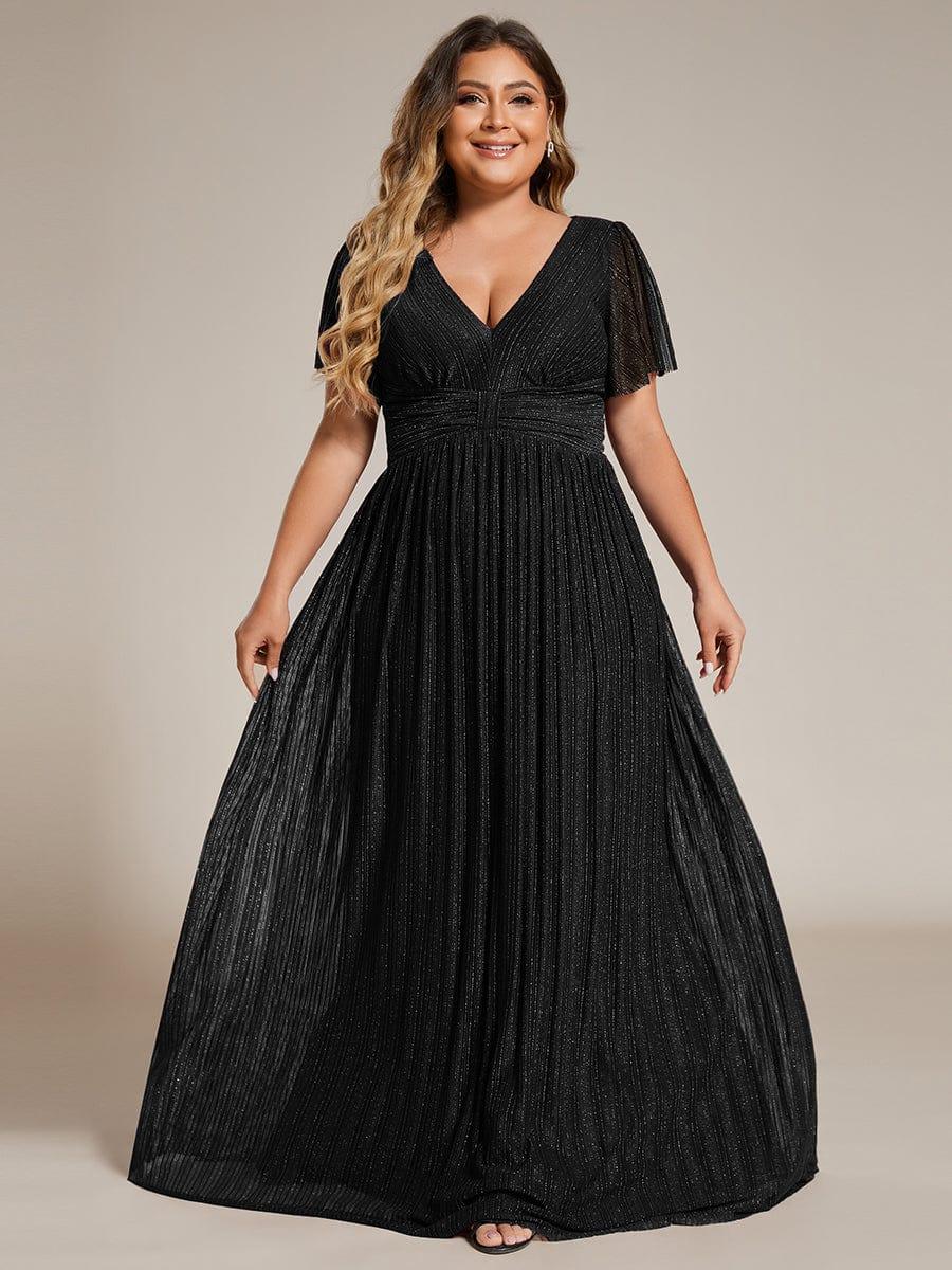 Plus Size Empire Waist Pleated A-Line Formal Evening Dress