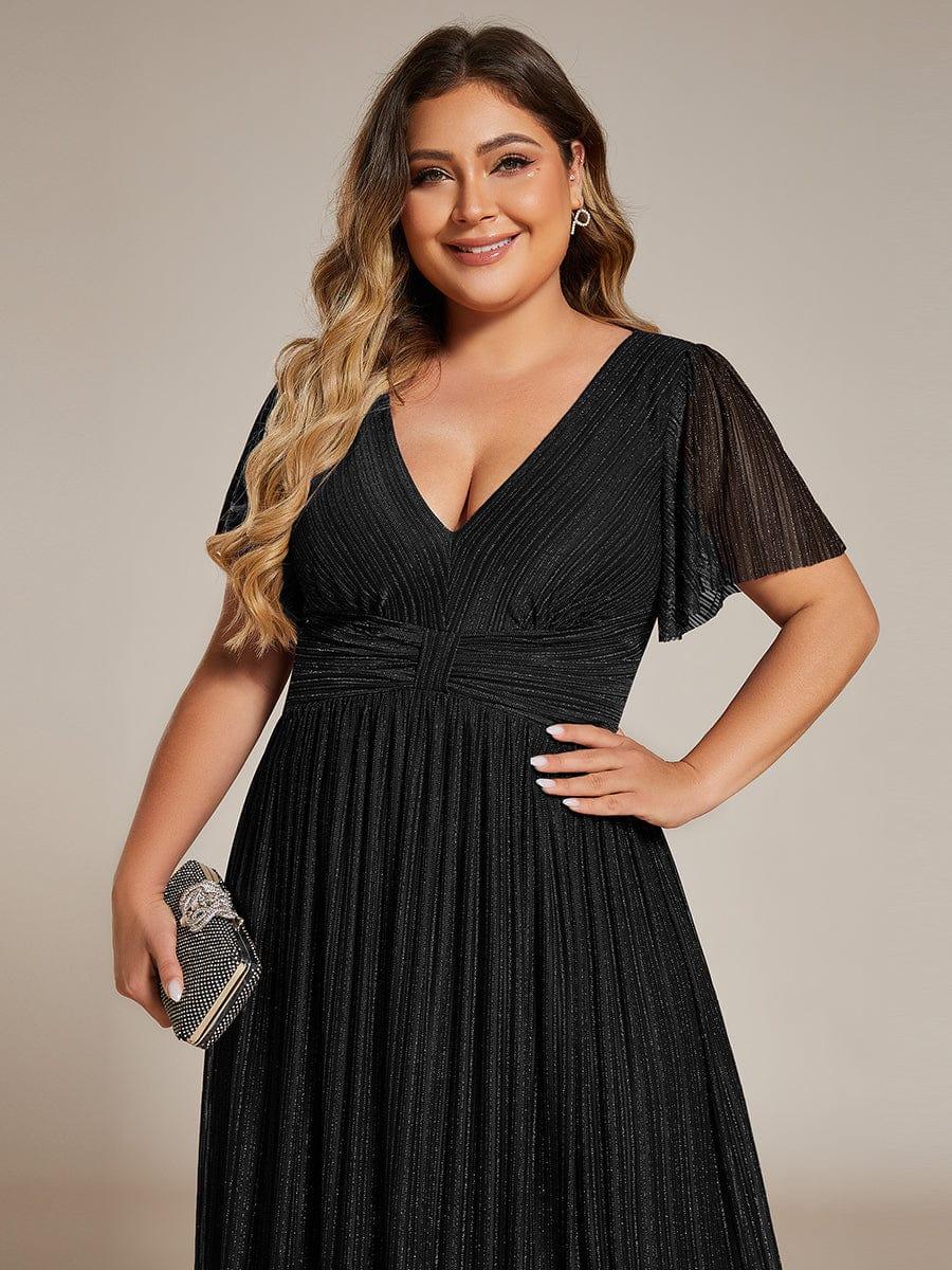 Plus Size Empire Waist Pleated A-Line Formal Evening Dress