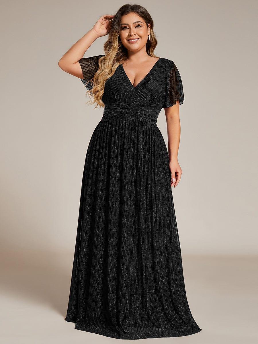 Plus Size Empire Waist Pleated A-Line Formal Evening Dress