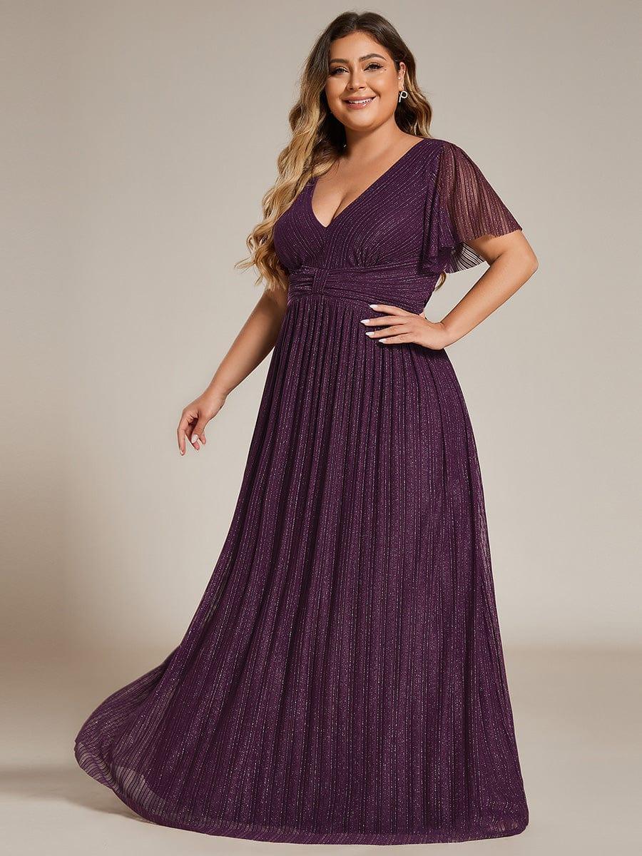 Plus Size Empire Waist Pleated A-Line Formal Evening Dress