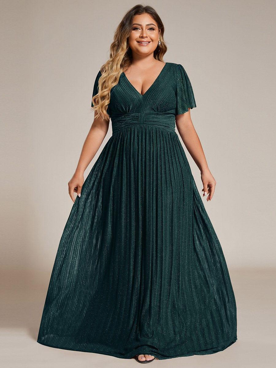 Plus Size Empire Waist Pleated A-Line Formal Evening Dress