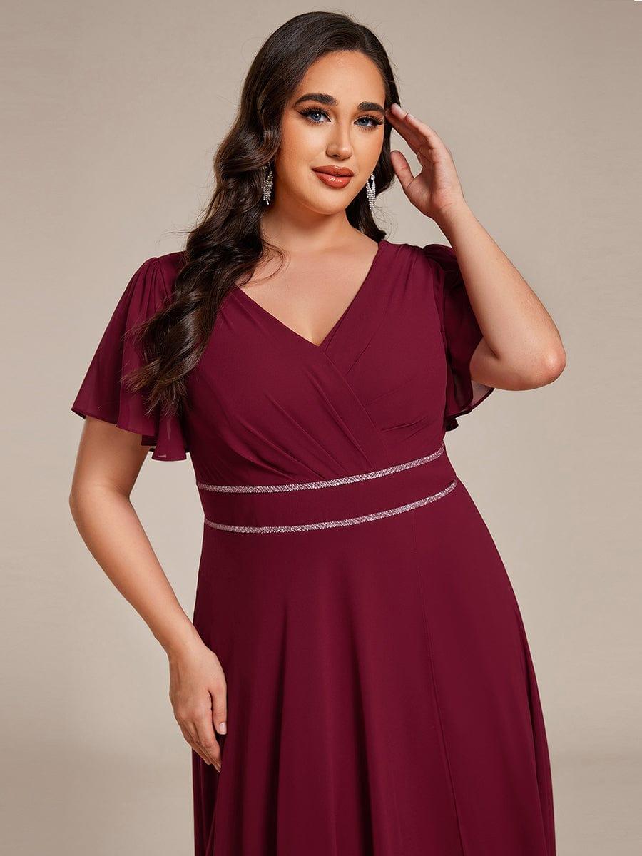 Elegant V-Neck Empire Waist Chiffon Formal Evening Dress