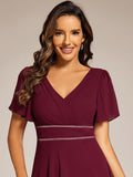 Elegant V-Neck Empire Waist Chiffon Formal Evening Dress