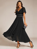 Elegant V-Neck Empire Waist Chiffon Formal Evening Dress