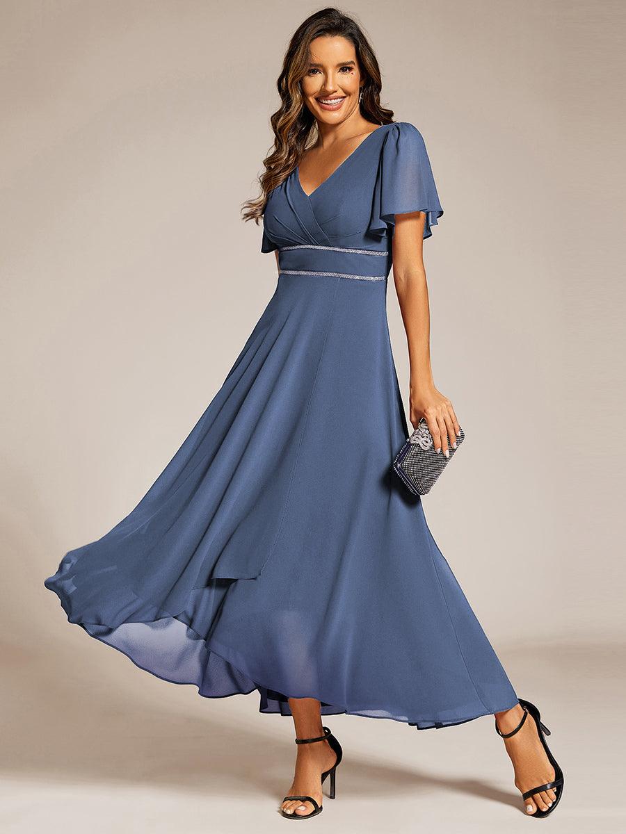 Elegant V-Neck Empire Waist Chiffon Formal Evening Dress