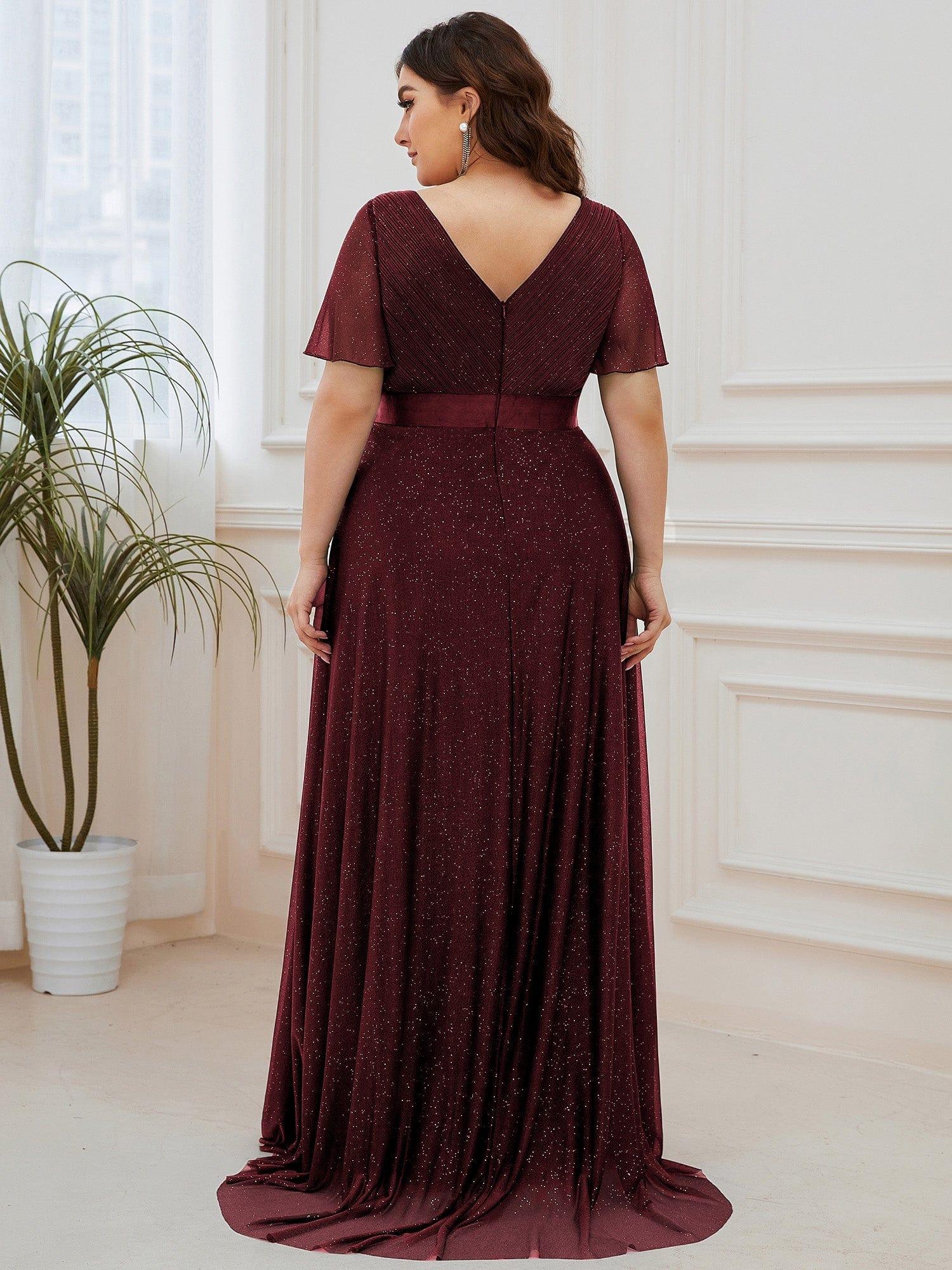 Sparkly Sequin Empire Waist A-Line Wedding Guest Dress Dress