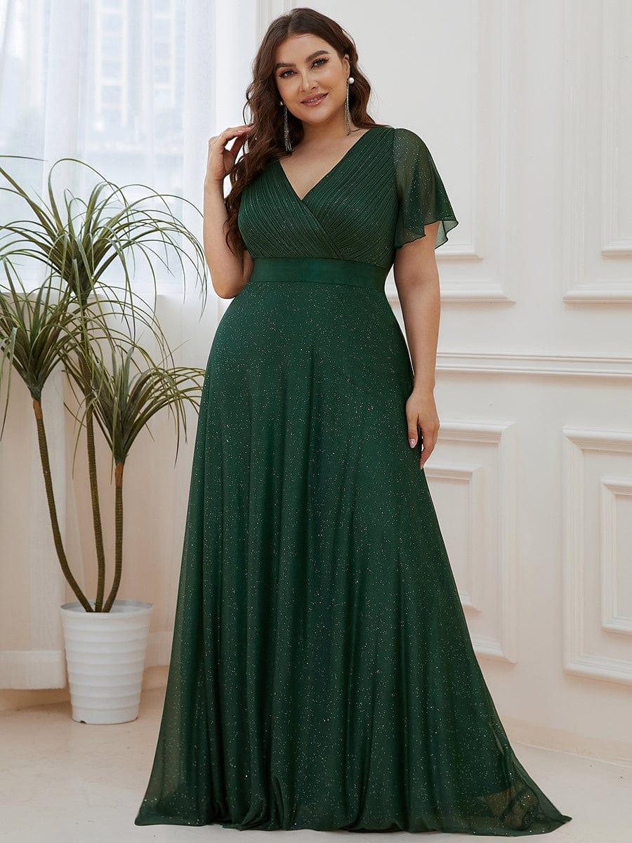 Sparkly Sequin Empire Waist A-Line Wedding Guest Dress Dress