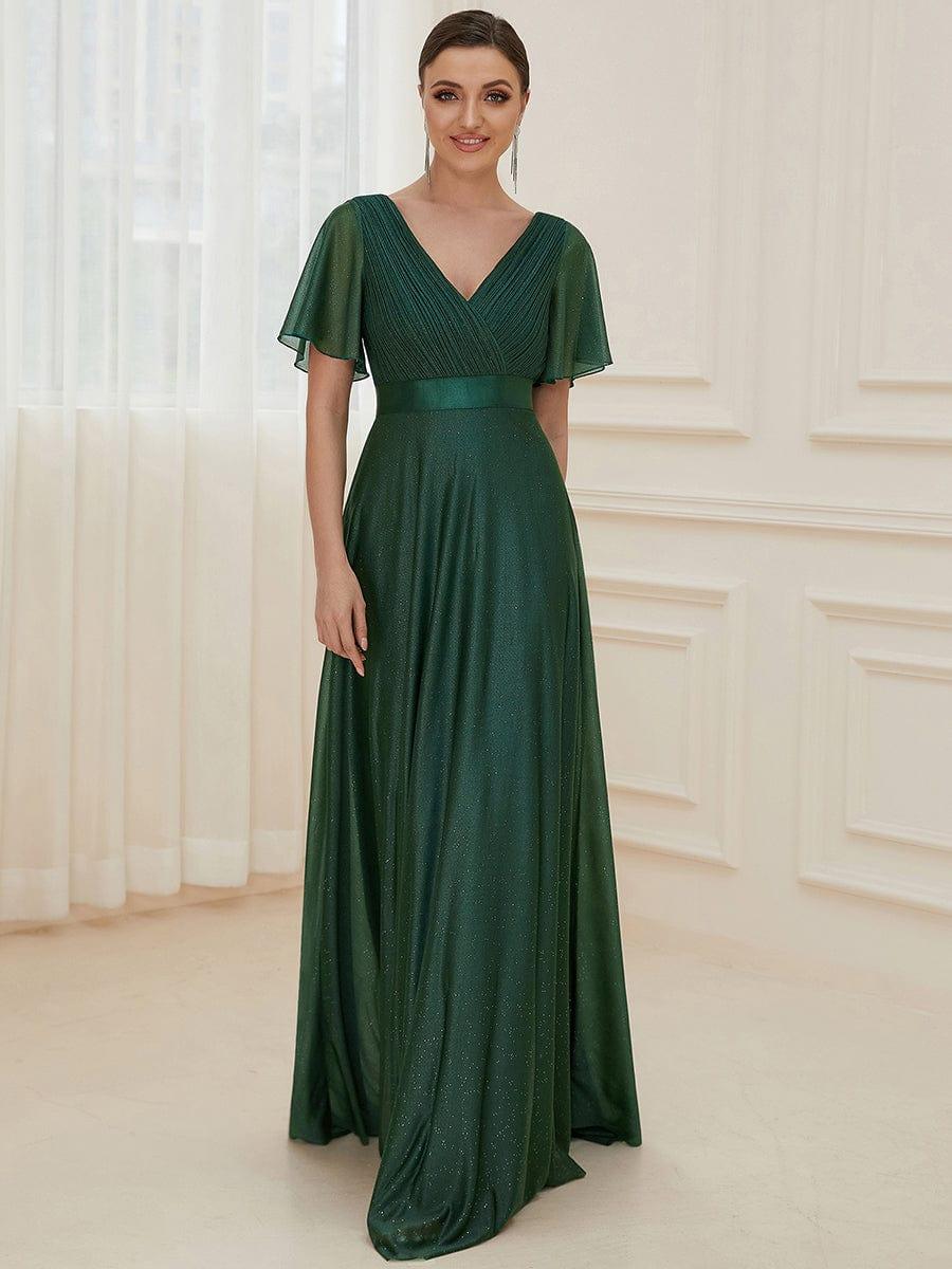 Sparkly Sequin Empire Waist A-Line Wedding Guest Dress Dress