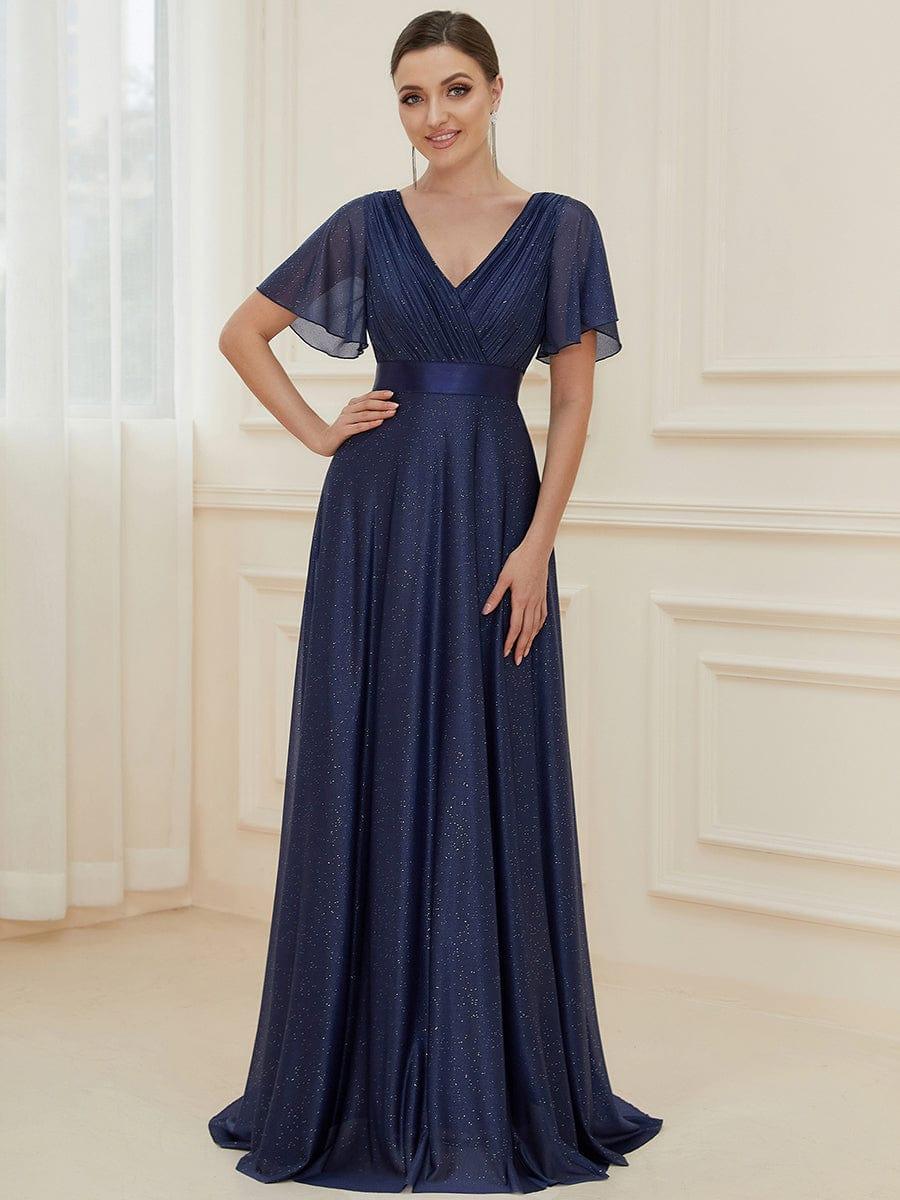 Sparkly Sequin Empire Waist A-Line Wedding Guest Dress Dress