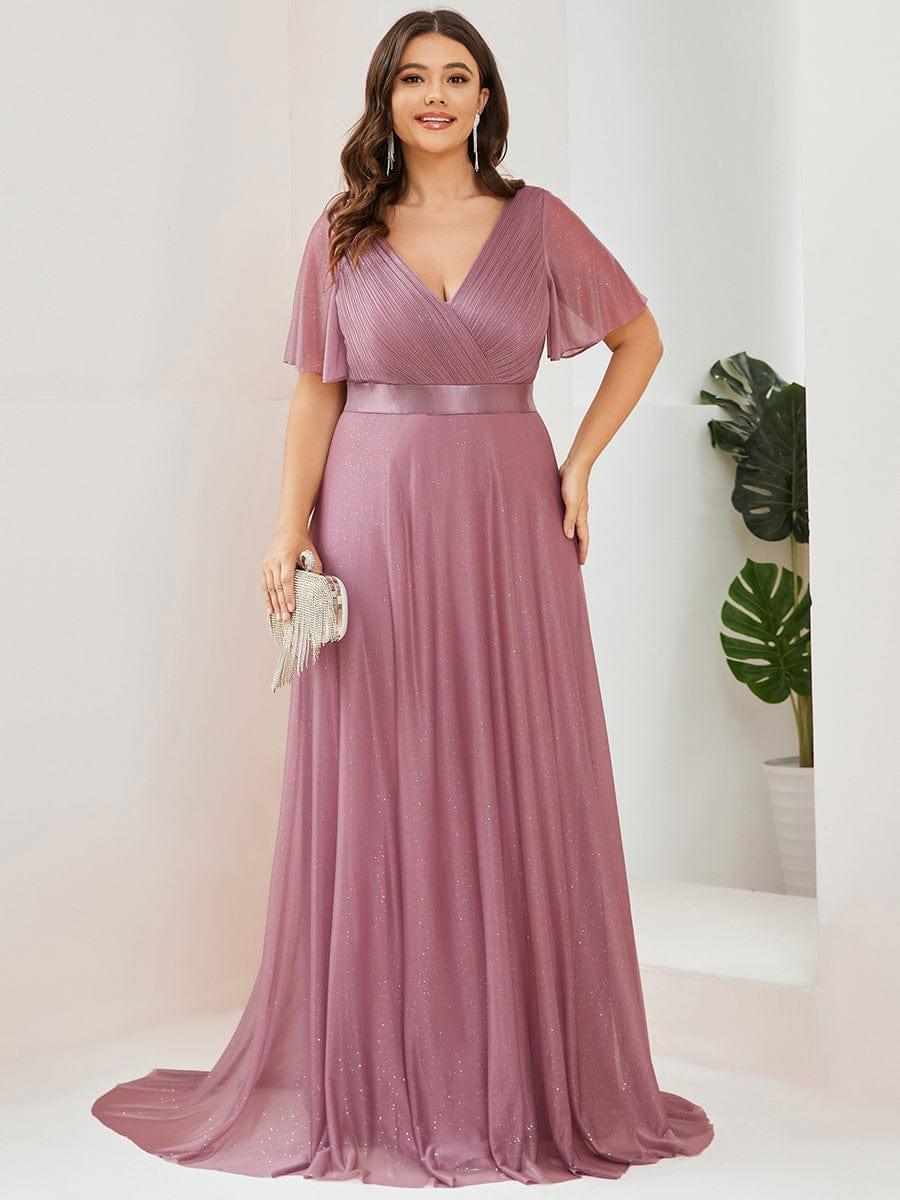 Sparkly Sequin Empire Waist A-Line Wedding Guest Dress Dress