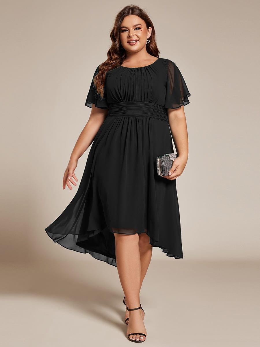 Plus Size Pleated A-Line Chiffon Wedding Guest Dress