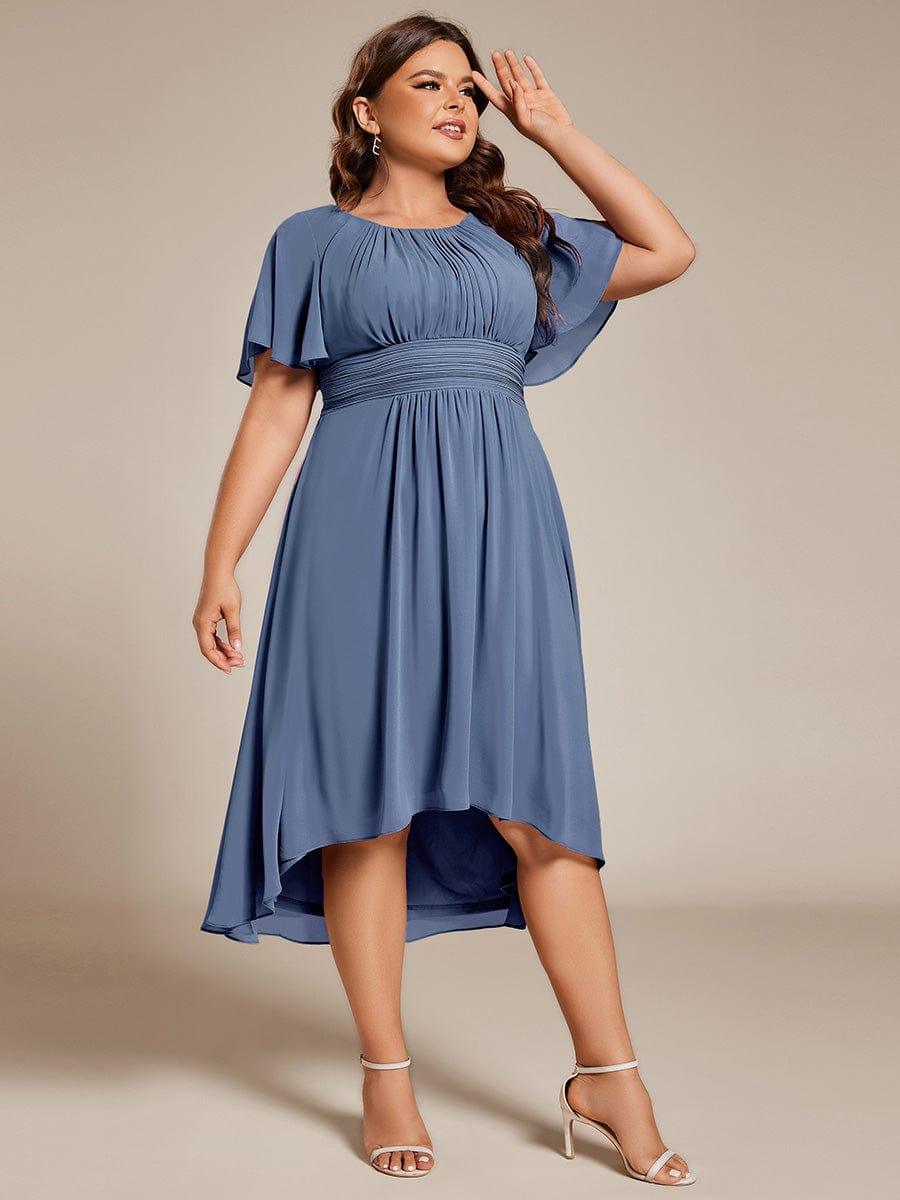 Plus Size Pleated A-Line Chiffon Wedding Guest Dress