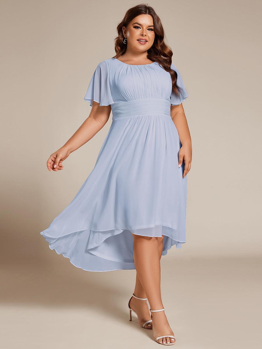 Plus Size Pleated A-Line Chiffon Wedding Guest Dress
